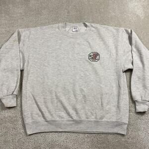 VTG Jerzees Sweatshirt Mens L Gray Crewneck SF 1880 Sport Club Frankfurt0